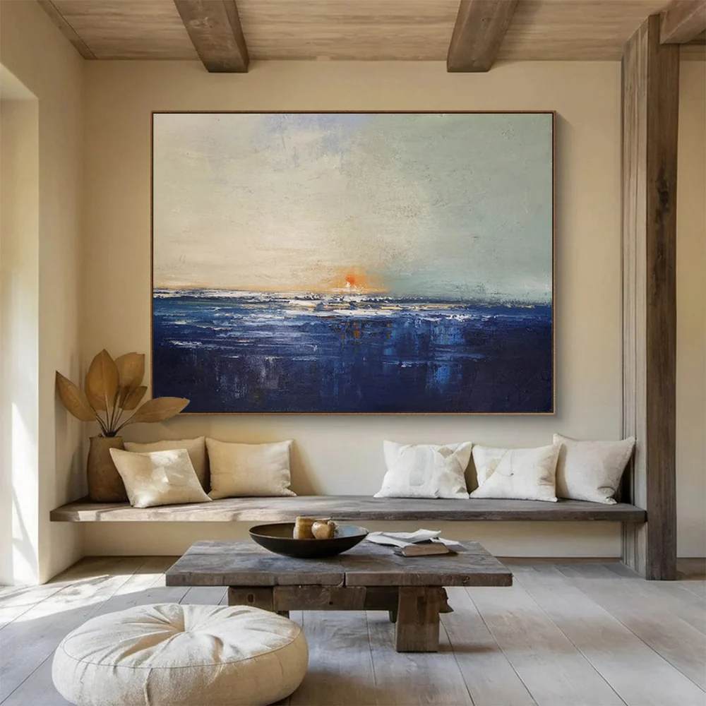 Dusk Hand-painted Sunset Abstract Canvas Wall Art GMQ3V